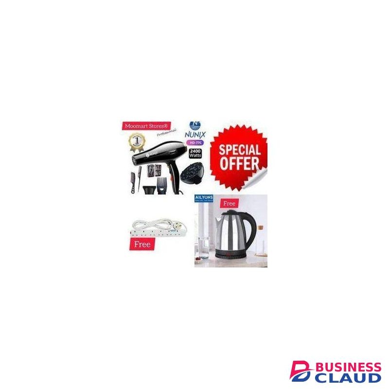 Nunix Professional 2400W Pro Hair Blow Dry + 1.8L KETTLE+4 WAY EXTN
