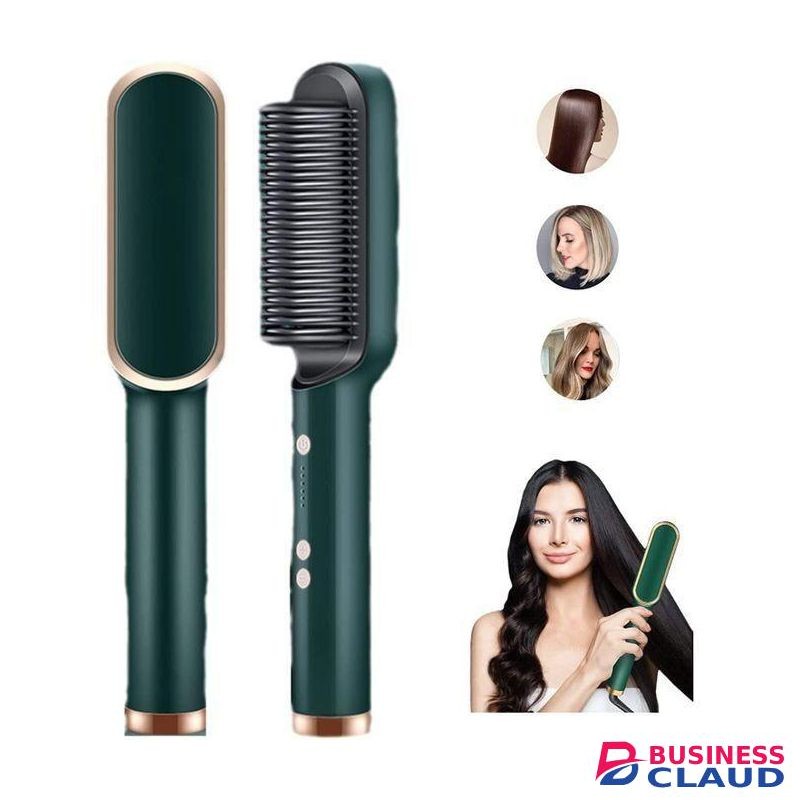 Electric Hair Straightener Brush Iron Hot Comb