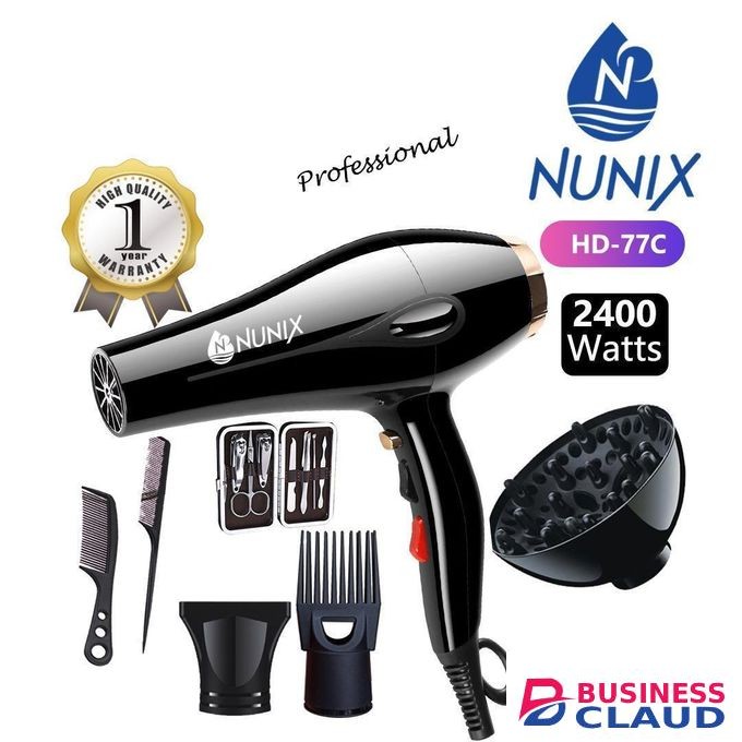 Nunix HD-77c blowdry with accessories and Free Manicure Set