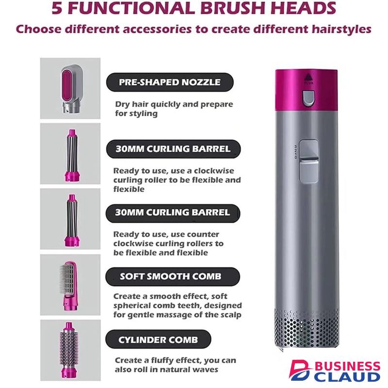 Hot Sale New Five-In-One Automatic Curling Iron, Hair Styling Comb ,Electric Blow Dryer Straight And Curly Use Hairdressing Tools