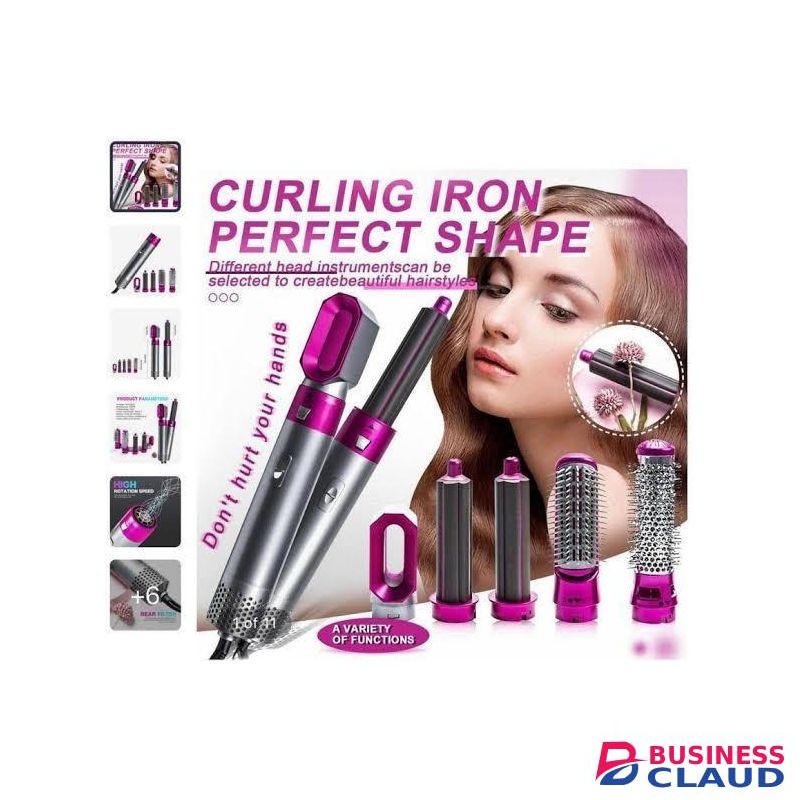 New Five-In-One Automatic Curling Iron Hair Styling Comb Electric Blow Dryer Straight Curly Hairdressing Tools Professional Multi-Function Salon Styling Device for Home Travel Use