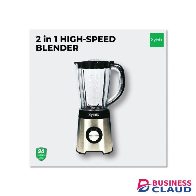 Synix 2 In 1 High Speed Blender With Glass Jug And Stainless Steal Base