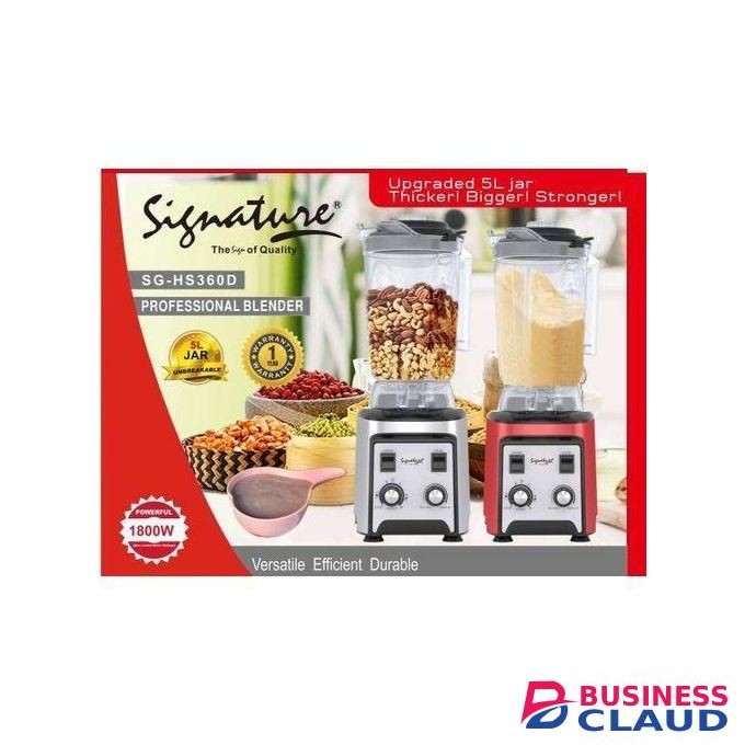 Signature Heavy Duty Commercial Professional Blender Large capacity 5 Lt Jar, 1800Watts