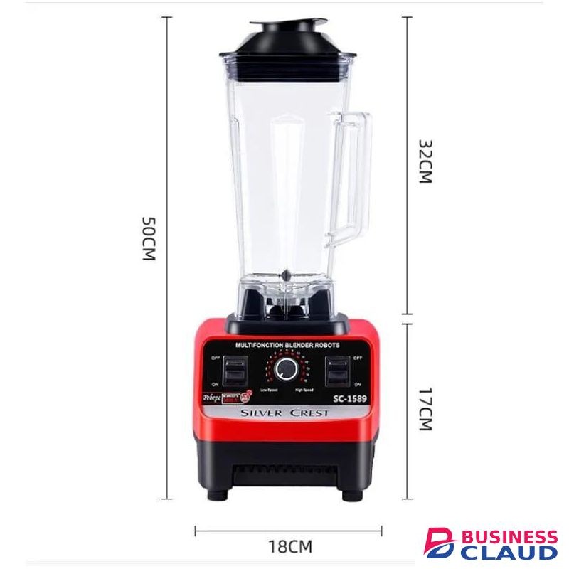 Silver Crest Six Blade 2in1 Juice Blender and Ice Crusher – High Power Dual-Speed Kitchen Appliance for Smoothies, Juices, and Food Prep