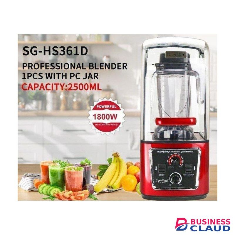 Signature Heavy Duty Commercial Professional-Grade Sound Proof, Quiet Shield Countertop Blender With 1800-Watt Total Crushing Technology, 2.5L Jar For-Smoothies, Ice And Frozen Fruit,