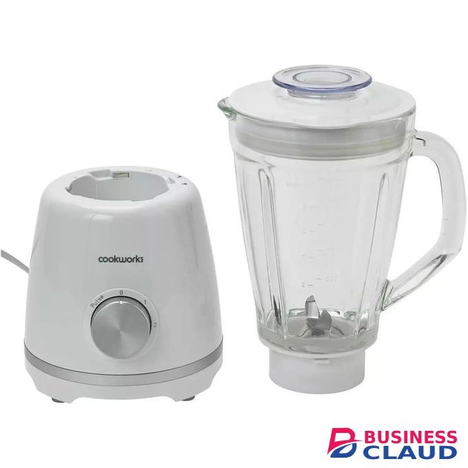 HappyHome 2-in-1 Multi-Purpose Table Blender - 850W Powerful Ice Crushing Motor - 2.0L Capacity with Dry Mill Grinder - White