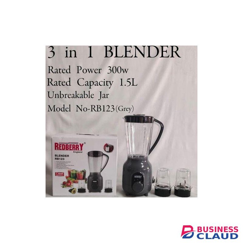 Redberry 3 In 1 Blender - 300W 1.5L