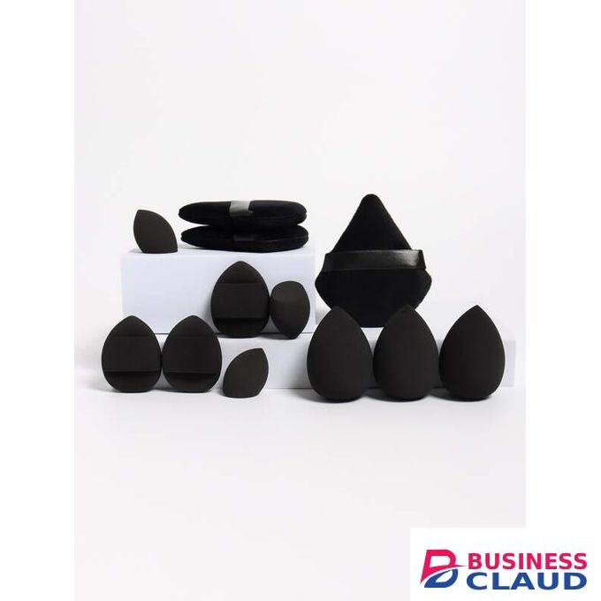 set of black make up blender sponges