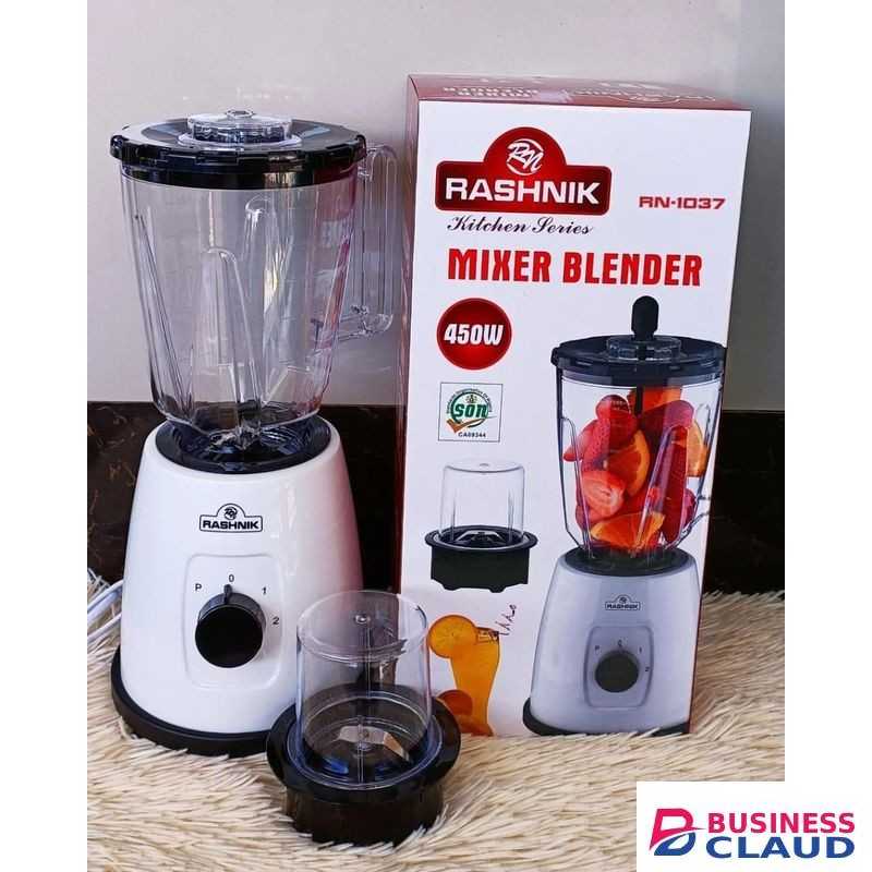 Rashnik 2-in-1 Blender & Grinder – 450W (Black & White)