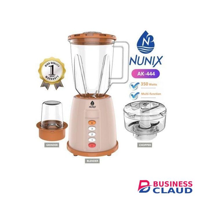 Nunix AK-444 - 3 In 1 Blender, Grinder & Chopper