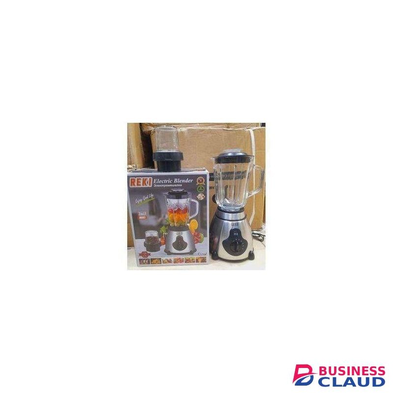 REKI Heavy duty 2 in 1 Blender Mixer, Grinder IceCrusher with 500W CopperMotor, 1.5L Glass Jar,Stainless Steel 6 Blade Ice Crusher, 0.5L Grinder Jar, 5 Speed