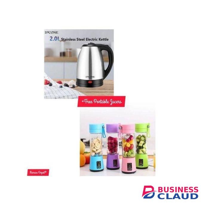AILYONS Electric Kettle 2.0L + Portable Rechargeable Blender