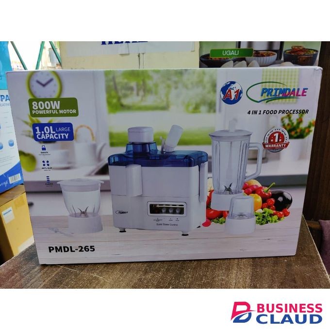 Primdale 4in1 Food Processor: Juicer, Blender,Grinder and Mincer 800W