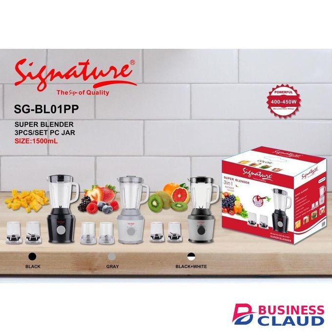 Signature Unbreakable 3 In 1 Super Blender Juicer, Grinder, Chopper