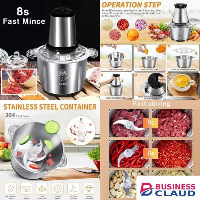 Stainless Food Chopper, blender & Meat Grinder