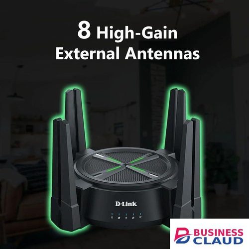 D-Link DIR-X6080Z AX6000 Dual-Band Multi-Gigabit Wi-Fi 6 Router – 8x High-Gain Antennas, 2.5Gbps WAN/LAN, OFDMA/MU-MIMO, Quad-Core 2.0GHz CPU, 160MHz Channels in 1