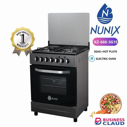 Free Nunix 60CM×60CM 3GAS JET POOL BURNERS+1ELECTRIC HOTPLATE Cooker With Electric oven+FREE GIFTS(1YR WRTY) in 1-automatic-rice-cooker