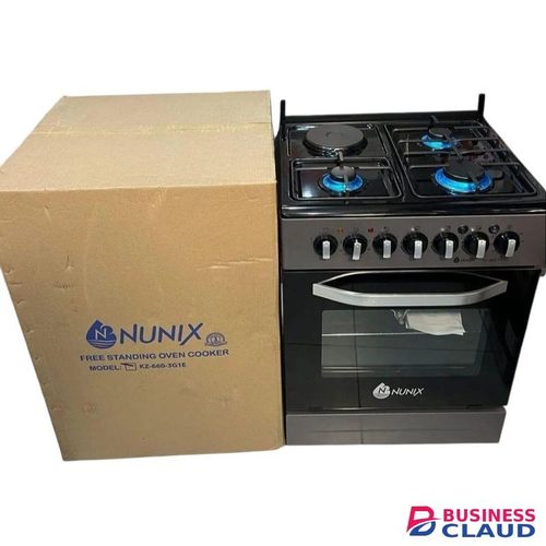 Nunix 60X60 Standing Cooker with Electric Oven Silver Colour