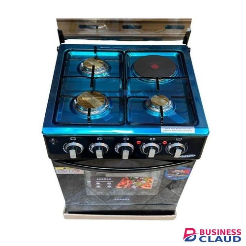 Ecomax 3 Gas + 1 Electric Standing Cooker with Electric Oven with free pan regulator and pipe