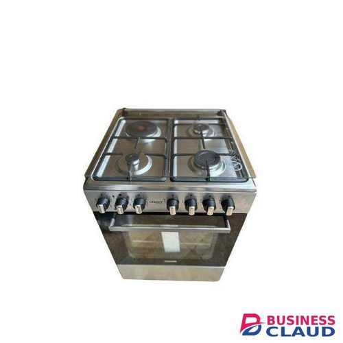 Legacy 60 by 60 3Gas 1Electric Standing Cooker Silver,Glass lid, Electric Oven with Turbo Fan and Lamp with Turn Speed & Meter Timer