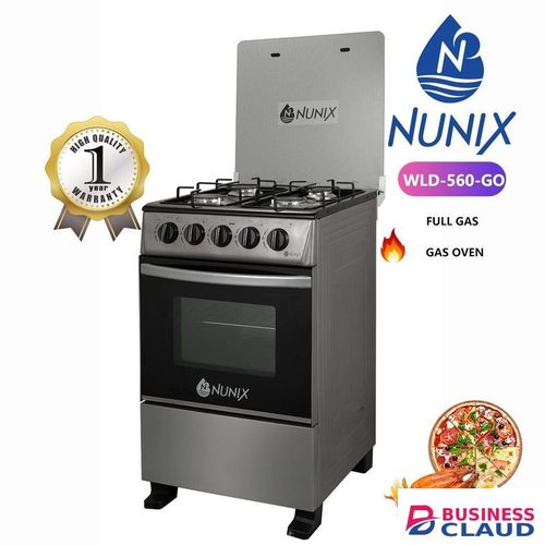 Nunix Ne Model Full Gas Standing Cooker 50*55 cm - Silver