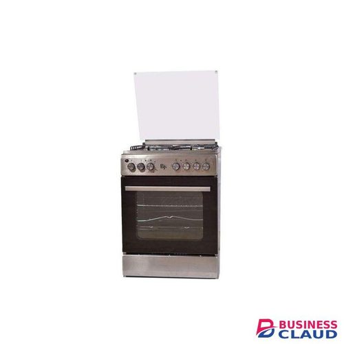 BJS 60 by 60 3-GAS+1 Hot Plate With Turbo-FAN Quality Standing Cooker SILVER/INOX + FREE 2M Pipe + Clips