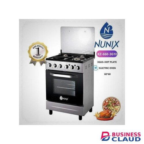 Nunix Cookers,60x60 3 plus 1 Electric Free Standing cooker with Electric Oven