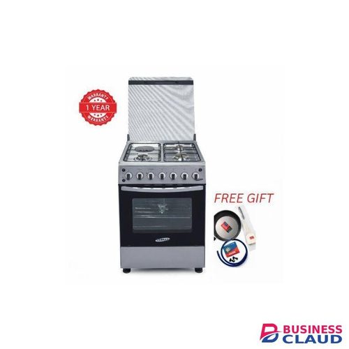 Ecomax 60 by 60 Free Standing Cooker with Electric Oven - Silver