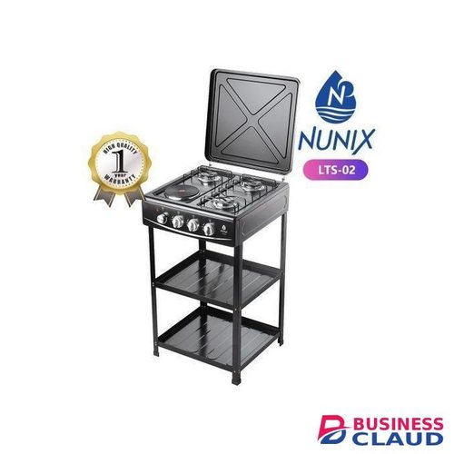 Nunix gas plus 1 electric free Standing cooker with shelves