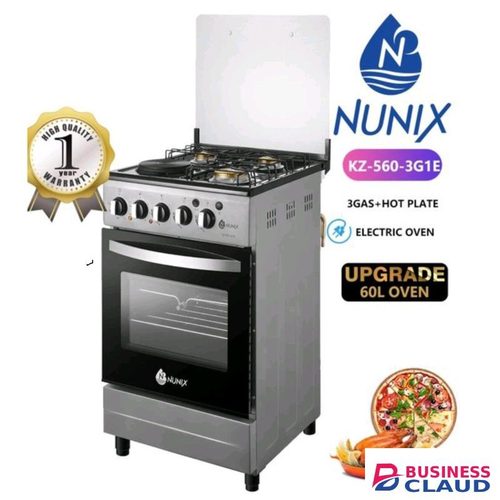 Nunix 3Gas+1 Electric Hotplate Free Standing Cooker With Electric Oven&nbsp;2