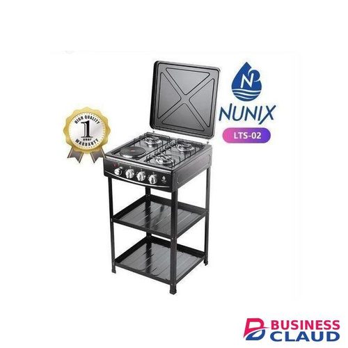 Nicoli 3 Gas+ 1 Electric Hotplate Free Standing Cooker With Shelves