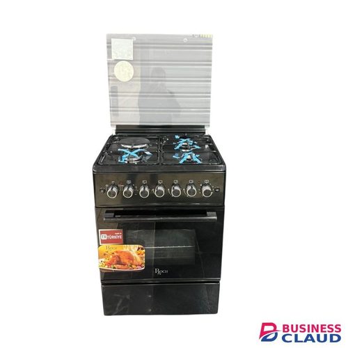 Roch 60x60 Turkey Life 3 gas +1 Rapid Electric Hotplate (Back Plaed) standing Cooker with Electric Oven -Black