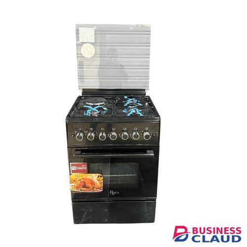 Roch 60x60 Turkey Life 3 gas +1 Rapid Electric Hotplate (Back Plate) standing Cooker with Electric Oven -Black