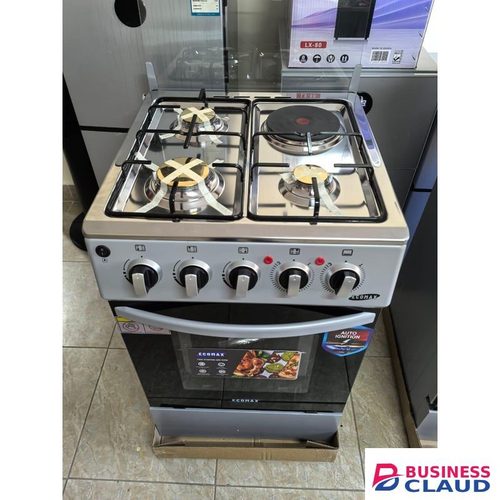 Ecomax 50*55cm 3 Gas & 1 Electric plate Standing Cooker With Electronic Oven