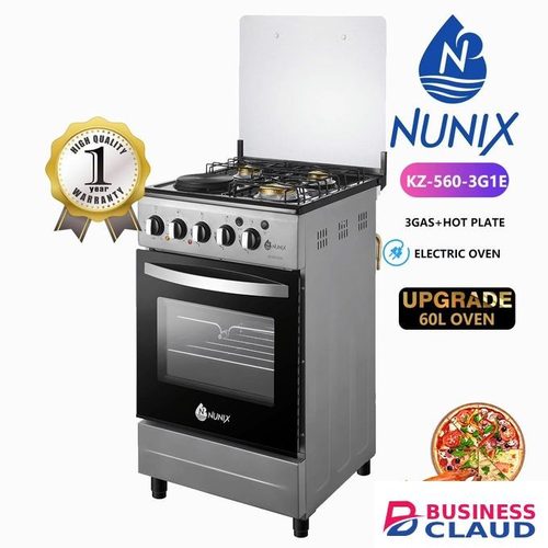 Nunix 3+1 free standing electric oven cooker