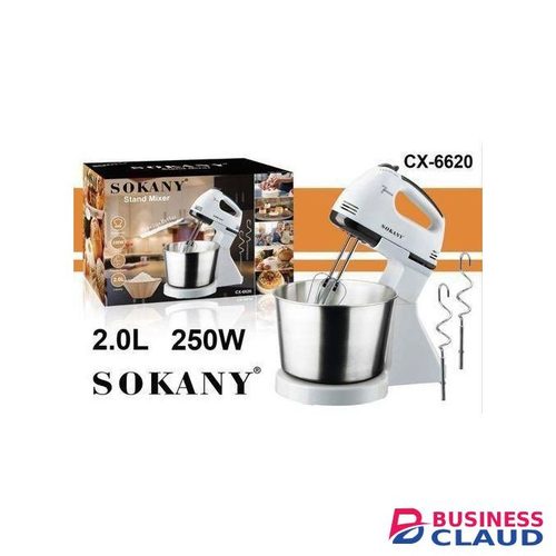 Sokany 2L Stand Mixer with 250W Compact Power and Stainless Steel Bowl