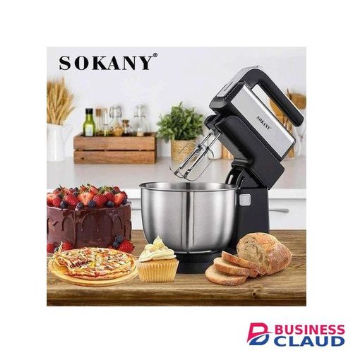 Sokany Multifunctional Kitchen Stand Mixer With Stainless Steel 3.5L Bowl, Hand Held Mixer, Egg Whisk, Dough Hook, Flat Beater