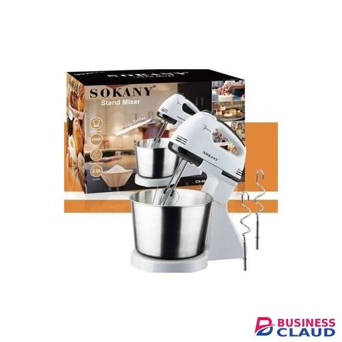 Sokany Quality 2 In 1 Stand And Hand Held Electric Mixer- 7 Speed, 2L Stainless Steel Mixing Bowl, Dough Hooks & Mixer Beaters
