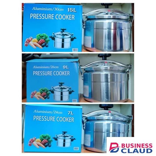 Aluminium Pressure Cooker 15 Litres Heavy Duty Large Capacity Cooking Pot Fast Efficient Heat Distribution Safe Lock Lid for Home Kitchen and Professional Use Durable Lightweight Design
