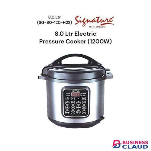 Signature 8 Liters Electric Pressure Cooker, Multi Cooker With Pre Programmed Menu, Non-Stick Pot
