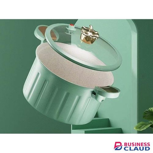 Roma 10L Nonstick Mini Pressure Cooker Sufuria – Durable Aluminum Body With Anti-Scratch Coating, Heat-Resistant Handles, Lilac Blue Color – Ideal For Fast, Healthy Cooking