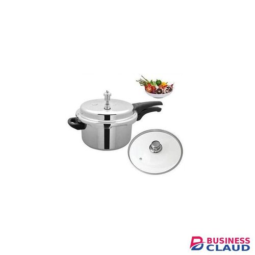 Aluminium Pressure Cooker With Glass Lid, Silver, 10 Litres