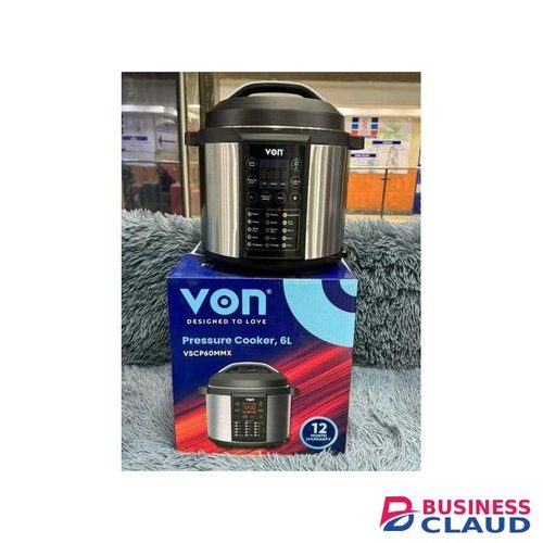VON VSCP60MMX Pressure Cooker 1000W - 6L (1YR WRTY)
