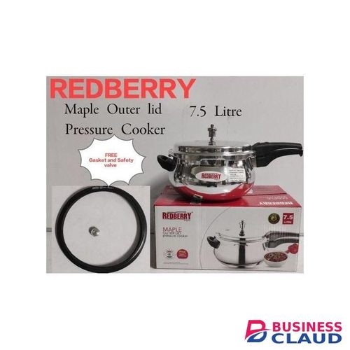 Redberry PREMIUM RANGE ALUMINIUM MAPLE PRESSURE COOKER: 7.5 Ltr 1pc