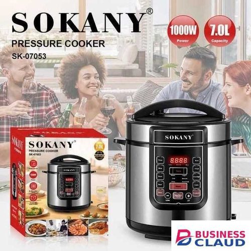 Sokany Digital Pre Programmed Electric Pressure Cooker-7Ltrs, 100oWatts, Non-Stick Coating Inner Pot Explosive Proof