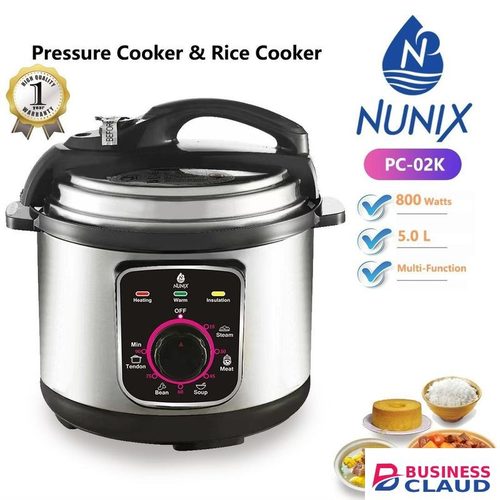 Nunix Electric Pressure Cooker 5 Litres, Modern Kitchen Cooker, Quick Cooking, Safe, Reliable and Long Lasting