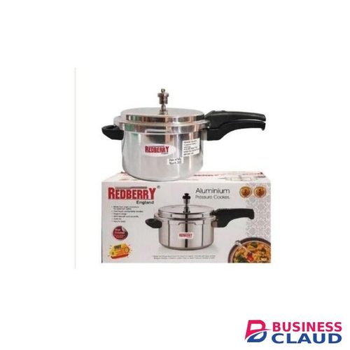 Redberry 5 Litres RED BERRY ALUMINIUM Kitchen PRESSURE COOKER WITH GLASS LIDS and WITH FREE EXTRA GASKET & SAFTY VALUE