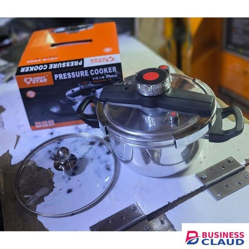 Greatstar GREAT STAR Heavy Non-Explosive Aluminium Pressure Cooker 2-in-1 with Glass Lid 4L Durable Kitchen Cookware Safe Fast Cooking Multi-Purpose Pot for All Stovetops Efficient Heat Distribution and Easy Cleaning