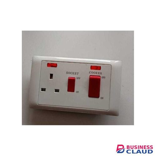 45A Cooker Control Socket with Switch – Heavy-Duty Wall Plate For Electric Cookers, Ovens & Hot Plates