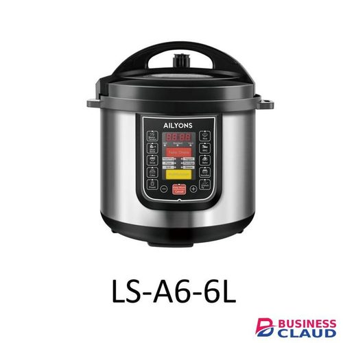 AILYONS LS-A6 6L Electric Pressure Cooker- Fast, Family-Sized Cooking with Smart Presets, Safety Features & 1000W Power (Silver)